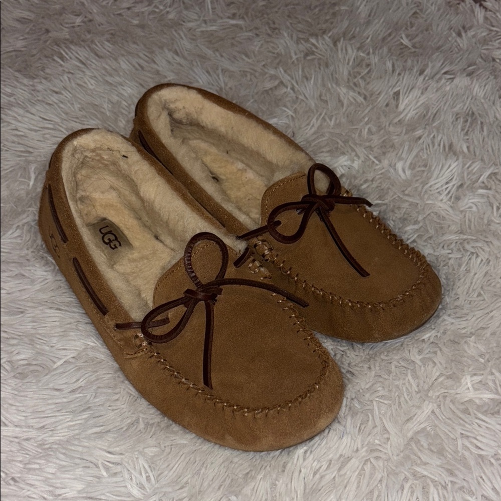 UGG Tan Suede Moccasin Slippers